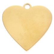 Heart pendant 20 mm eye pattern with rhinestones - 304 Gold stainless steel x1