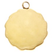 Round bee charm 15 mm Epoxy resin - 304 Gold stainless steel - Green x1