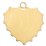 Heart charm 16x15 mm with epoxy resin - 304 Gold stainless steel - Rose x1