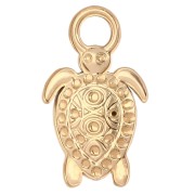 23x14mm turtle pendant with imitation mother-of-pearl cabochons - 304 Gold-plated stainless steel x1