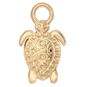 23x14mm turtle pendant with imitation mother-of-pearl cabochons - 304 Gold-plated stainless steel x1