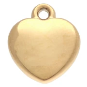 13x11 mm heart charm with rhinestones - 304 Gold stainless steel - Crystal x1