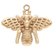 Charm bee 12x14 mm - Stainless steel 304 Gilded x1
