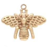 Charm bee 12x14 mm - Stainless steel 304 Gilded x1