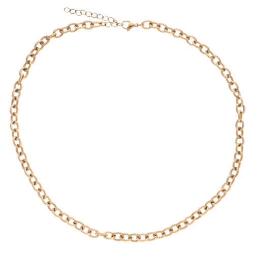 Trace collar 6 mm - Stainless steel 304 gold plated x45cm
