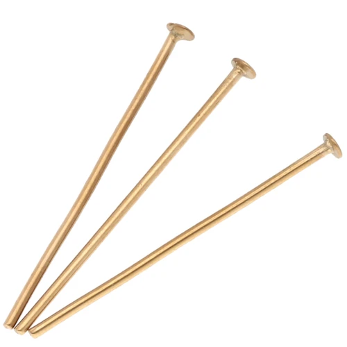 Flat head nails 30x1 mm - 304 stainless steel gold plated x10