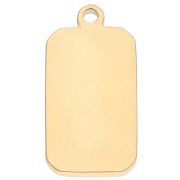 Rectangle Sun pattern pendant 26x13 mm epoxy resin 304 stainless steel Gold Blue