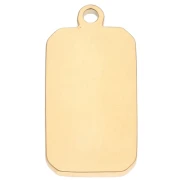 Rectangle Sun pattern pendant 26x13 mm epoxy resin 304 stainless steel Gold Blue