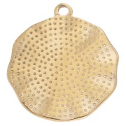 Round pendant 19 mm Heart Ex voto Epoxy resin Stainless steel 304 Rose Gold x1