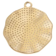 Round pendant 19 mm Heart Ex voto Epoxy resin Stainless steel 304 Rose Gold x1