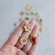 21 mm Daisy Flower Pendant - 304 Gold Stainless Steel x1