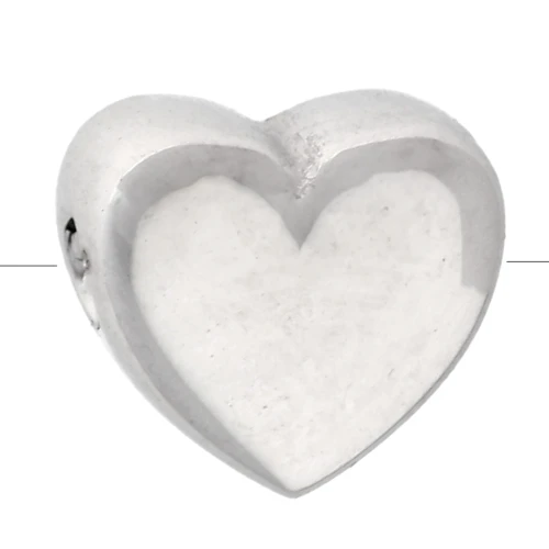 Heart bead 6.5x6 mm - 304L stainless steel x1