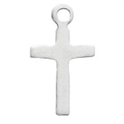 Cross Charm 11.5x6.2 mm - 925 Sterling Silver x1|raw }}