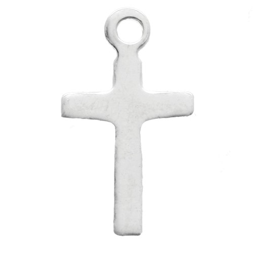Cross Charm 11.5x6.2 mm - 925 Sterling Silver x1