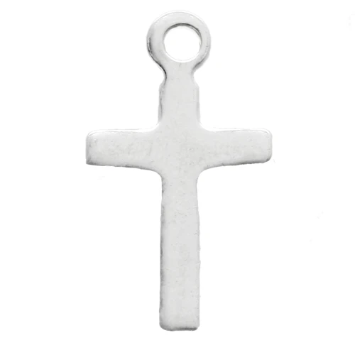 Cross Charm 11.5x6.2 mm - 925 Sterling Silver x1
