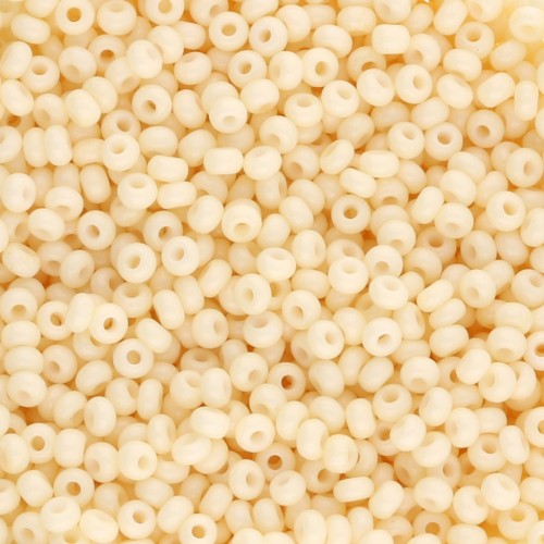 Preciosa Seed beads 11/0 2 mm - Solgel - Beige Dyed Chalkwhite x20g