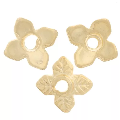 Flower spacers  6 mm Fine Gold plated x10