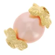 Flower spacers  6 mm Fine Gold plated x10