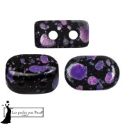 Lipsi® glass beads by Puca® 4x6 mm - Enamel Purple and Pink x10g
