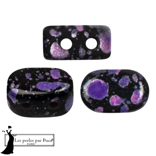 Lipsi® glass beads by Puca® 4x6 mm - Enamel Purple and Pink x10g