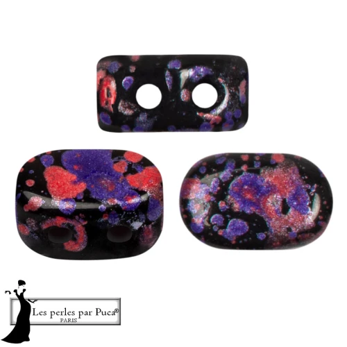 Lipsi® glass beads by Puca® 4x6 mm - Enamel Purple and Red x10g