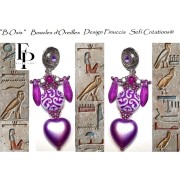 Glass Daggers beads 5x16 mm - Transparent Constellation Violet x25