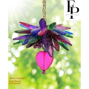 Glass Daggers beads 5x16 mm - Transparent Constellation Violet x25