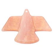 25x35.5 mm Acetate Eagle Pendant - Marbled Peach Gold Glitter x1