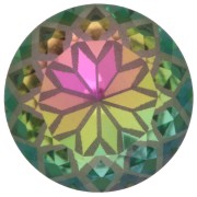 Aurora A1088L Lotus 10 mm Round Cabochon - Crystal Vitrail Pink x1
