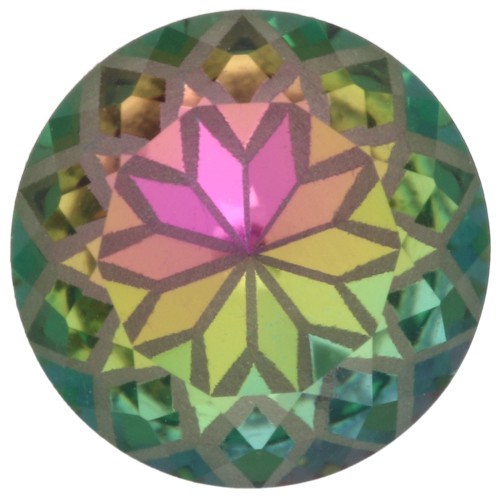 Aurora A1088L Lotus 10 mm Round Cabochon - Crystal Vitrail Pink x1
