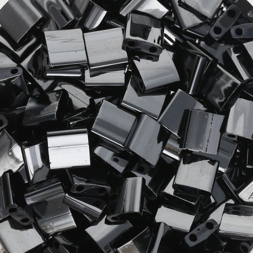 Miyuki Tila Beads 5x5x1.9 mm TL-55096 - Black Vacuum Hematite Full x10g