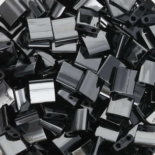 Miyuki Tila Beads 5x5x1.9 mm TL-55096 - Black Vacuum Hematite Full x10g
