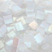 Miyuki Tila Beads 5x5x1.9 mm TL-55107 - Crystal AB Full Mat x10g|raw }}