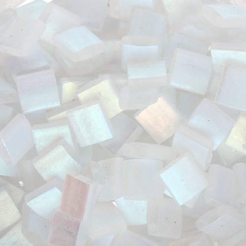 Miyuki Tila Beads 5x5x1.9 mm TL-55107 - Crystal AB Full Mat x10g