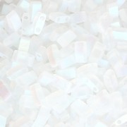 Miyuki Half Tila Beads 5x2.3x1.9mm HTL-55107 - Crystal AB Full Mat x10g|raw }}