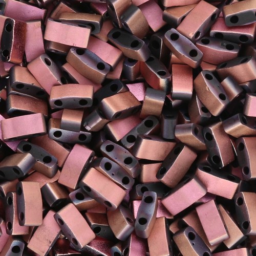 Miyuki Half Tila Beads 5x2.3x1.9mm HTL-55115 - Black Capri Rose Full Mat x10g
