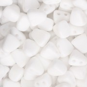 Two holes Czech glass beads Nib-Bit 6x5 mm - Opaque White x10g