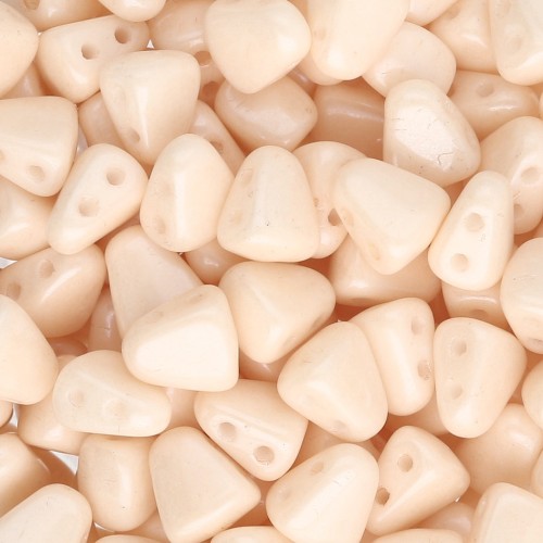 Two holes Czech glass beads Nib-Bit 6x5 mm - Opaque Champagne Luster x10g