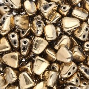 Two holes Czech glass beads Nib-Bit 6x5 mm - Full Amber x10g