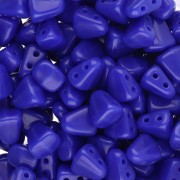 Two holes Czech glass beads Nib-Bit 6x5 mm - Opaque Blue x10g