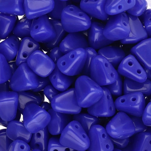 Two holes Czech glass beads Nib-Bit 6x5 mm - Opaque Blue x10g