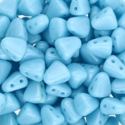 Two holes Czech glass beads Nib-Bit 6x5 mm - Opaque Blue Turquoise x10g