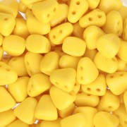 Two holes Czech glass beads Nib-Bit 6x5 mm - Opaque Yellow x10g