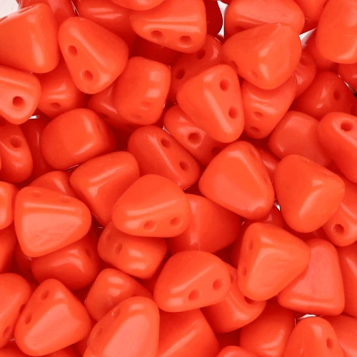 Two holes Czech glass beads Nib-Bit 6x5 mm - Opaque Light Red x10g