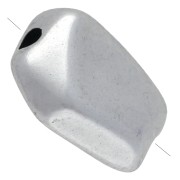 Irregular nugget bead 13x11 mm - Aged silver x1