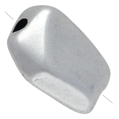 Irregular nugget bead 13x11 mm - Aged silver x1
