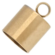 8 mm cord end ferrules - 303 stainless steel, gold-plated x4