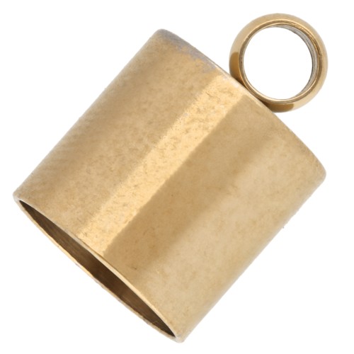 8 mm cord end ferrules - 303 stainless steel, gold-plated x4