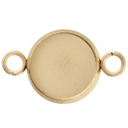 Open ring crimp for 10 mm flat bottom cabochon in gold-plated stainless steel x1