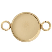 Open ring crimp for 10 mm flat bottom cabochon in gold-plated stainless steel x1